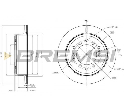 Гальмівний диск CD8505V BREMSI