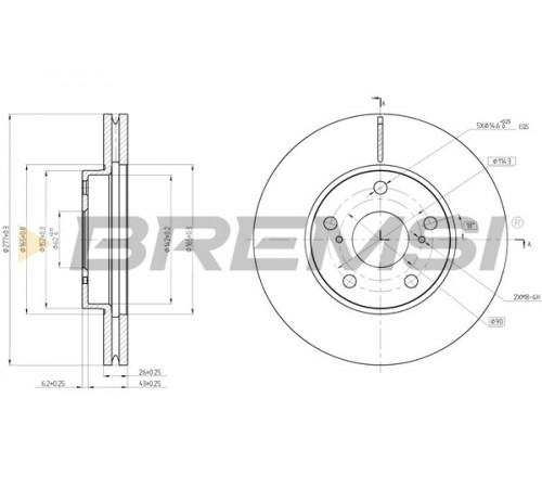 Гальмівний диск CD8653V BREMSI