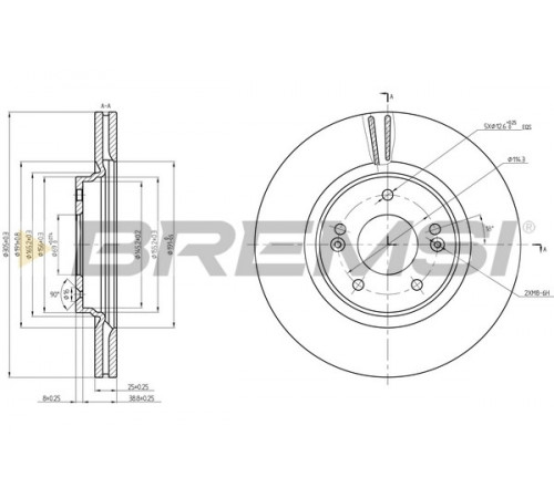 Гальмівний диск CD8680V BREMSI