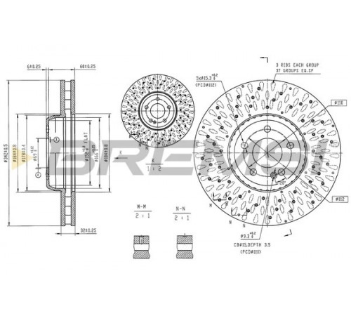 Гальмівний диск CD9014V BREMSI