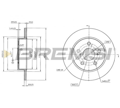 Гальмівний диск CD9028S BREMSI