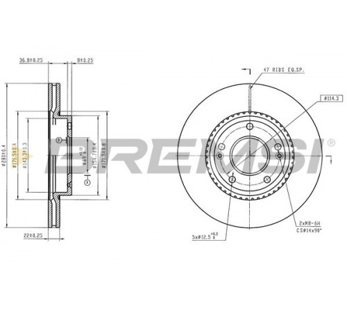 Гальмівний диск CD9042VLS BREMSI