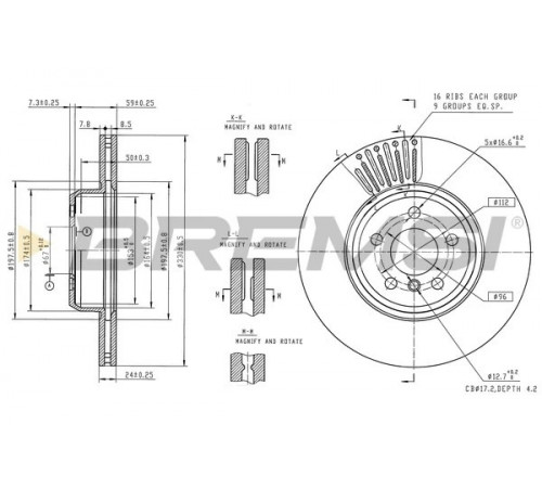 Гальмівний диск CD9049V BREMSI