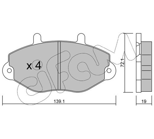 Комплект гальмівних накладок, дискове гальмо 822-195-0 CIFAM