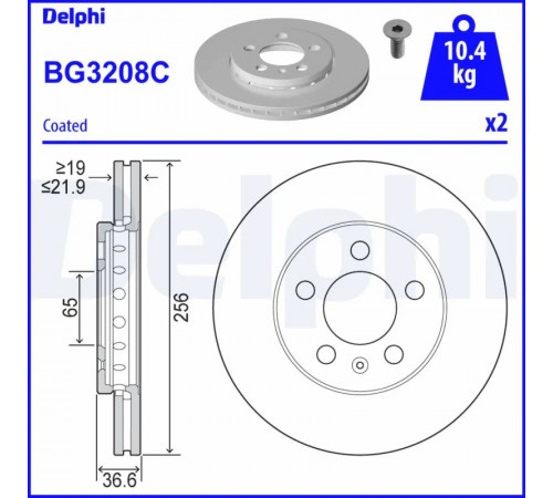 Гальмівний диск BG3208C DELPHI