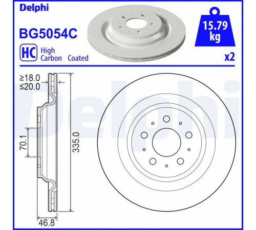 Гальмівний диск BG5054C DELPHI