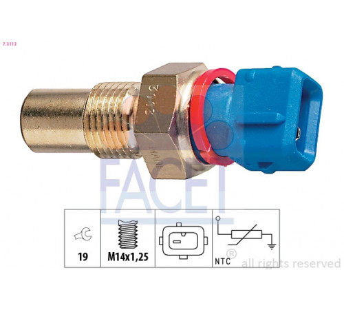 Датчик, температура оливи 7.3113 FACET