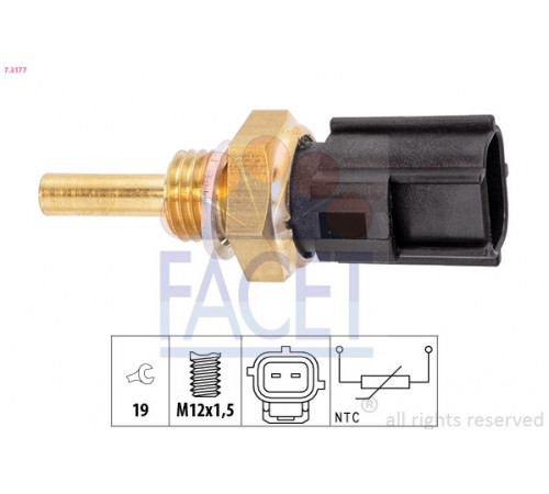 Датчик, температура оливи 7.3177 FACET