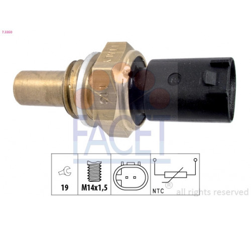 Датчик, температура оливи 7.3350 FACET