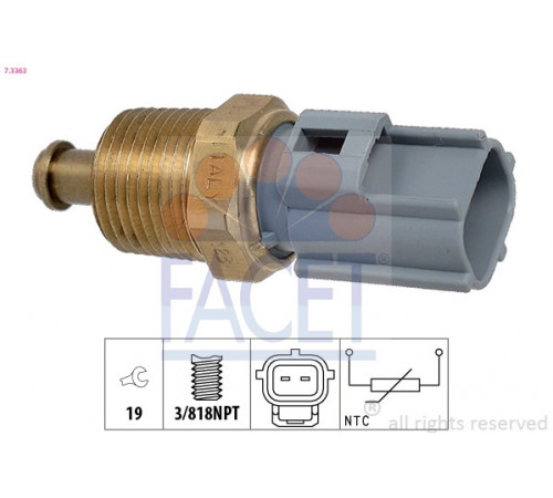 Датчик, температура оливи 7.3363 FACET