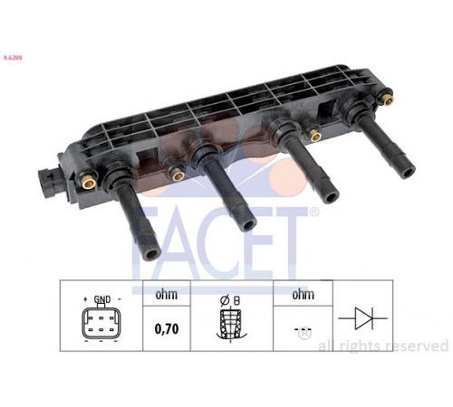 Котушка запалювання 9.6299 FACET
