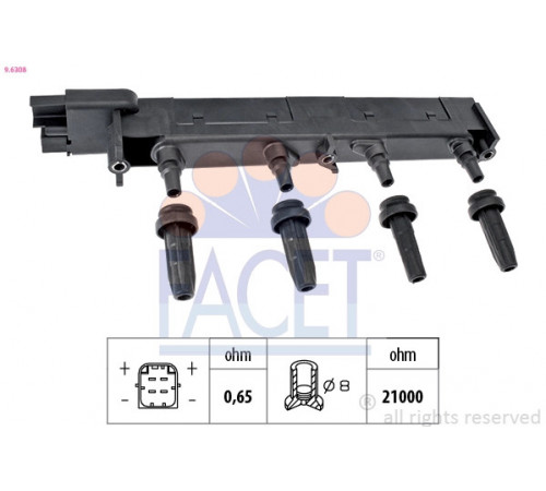 Котушка запалювання 9.6308 FACET