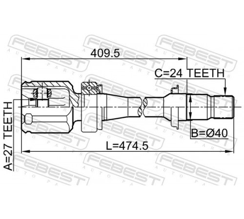 Комплект шарнірів, приводний вал 0111-ACV30RH FEBEST