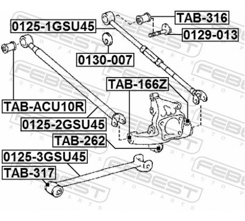 Гвинт для коригування розвалу 0129-013 FEBEST