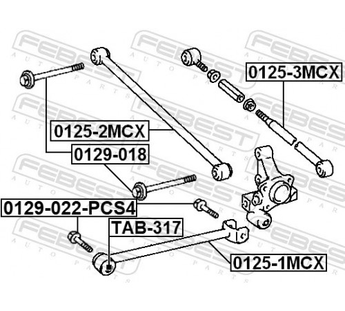 Гвинт для коригування розвалу 0129-022-PCS4 FEBEST