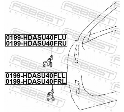 Шарнір дверей 0199-HDASU40FRL FEBEST