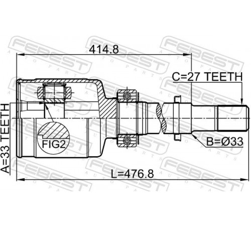 Комплект шарнірів, приводний вал 0211-J1020GRH FEBEST