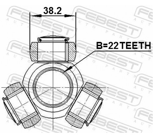 Муфта з шипами, приводний вал 0216-F15 FEBEST