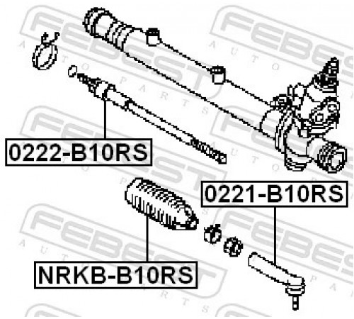 Наконечник, поперечна кермова тяга 0221-B10RS FEBEST