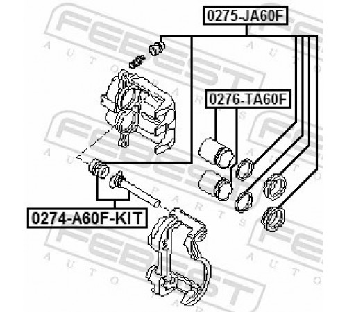Напрямний палець, гальмівний супорт 0274-A60F-KIT FEBEST