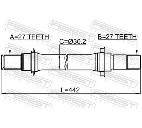 Приводний вал 0312-CL7ATRH FEBEST