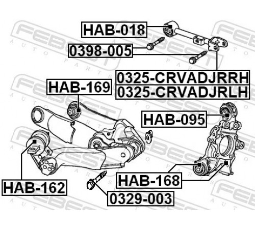 Важіль підвіски, підвіска коліс 0325-CRVADJRLH FEBEST