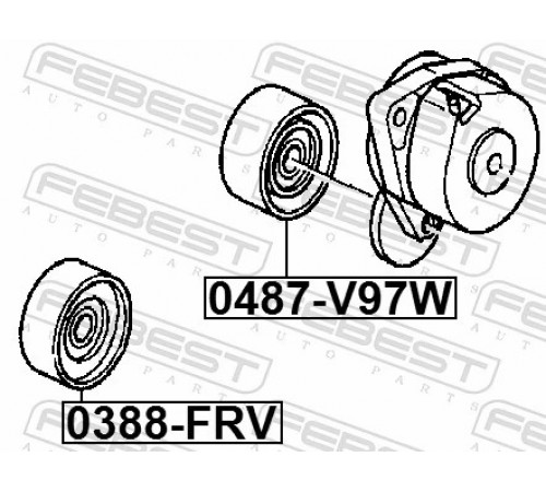 Відвідний/напрямний ролик, поліклиновий ремінь 0388-FRV FEBEST