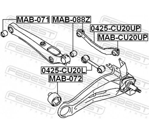 Важіль підвіски, підвіска коліс 0425-CU20L FEBEST