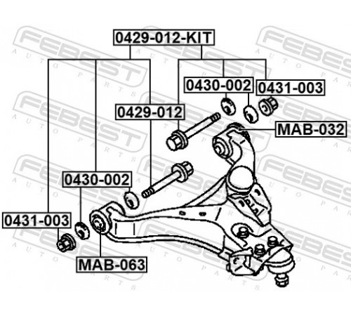 Комплект гвинтів для коригування розвалу 0429-012-KIT FEBEST