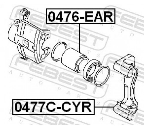 Комплект кронштейнів гальмівного супорта 0477C-CYR FEBEST
