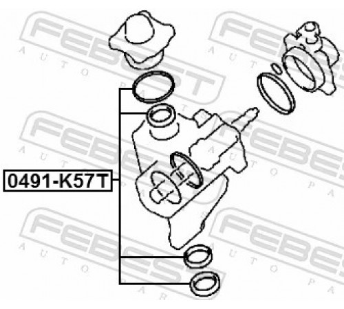 Ремонтний комплект, рульовий механізм 0491-K57T FEBEST