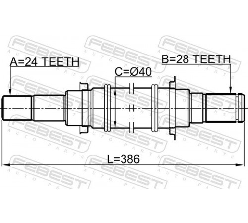 Приводний вал 0512-BL16MT FEBEST