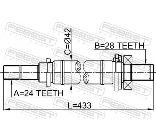 Приводний вал 0512-M316MT FEBEST