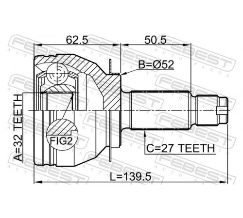 Комплект шарнірів, приводний вал 0810-B13MT FEBEST
