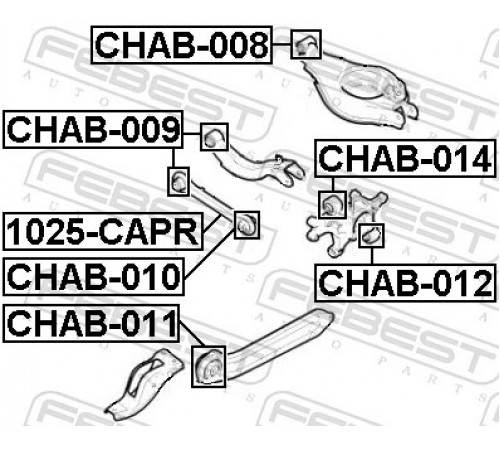 Важіль підвіски, підвіска коліс 1025-CAPR FEBEST