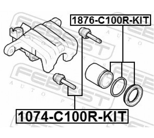 Напрямний палець, гальмівний супорт 1074-C100R-KIT FEBEST