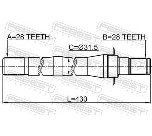 Приводний вал 1212-CM10AT4WD FEBEST
