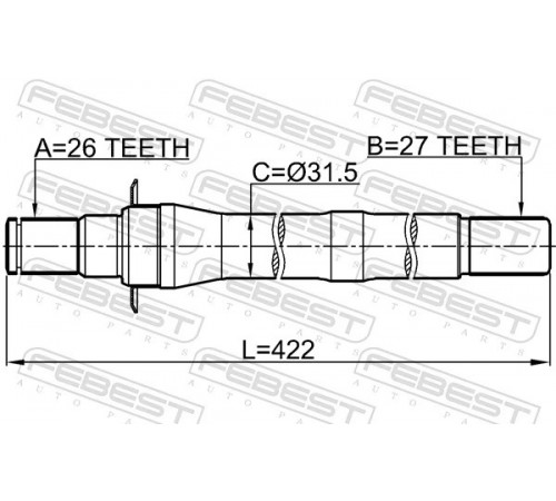 Приводний вал 1212-IX35AT4WD FEBEST