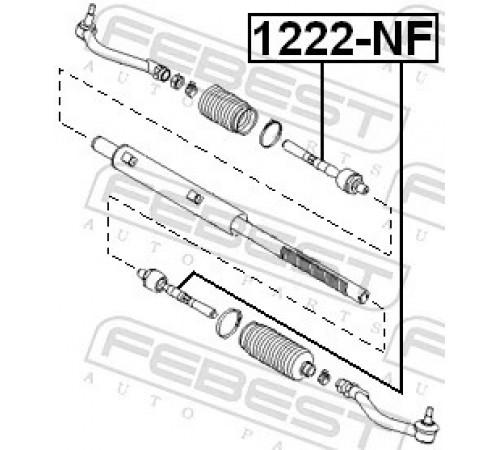 Осьовий шарнір, поперечна кермова тяга 1222-NF FEBEST