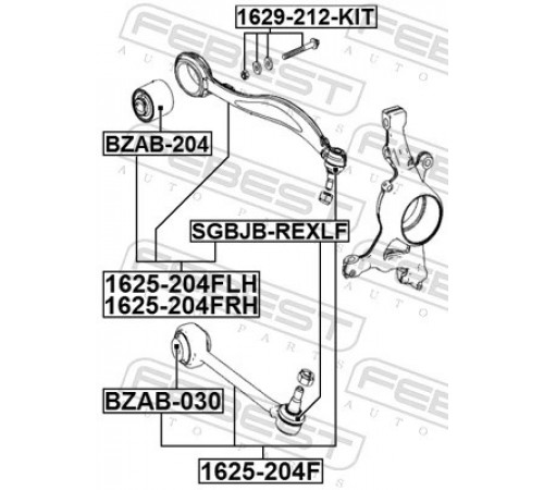 Комплект гвинтів для коригування розвалу 1629-212-KIT FEBEST