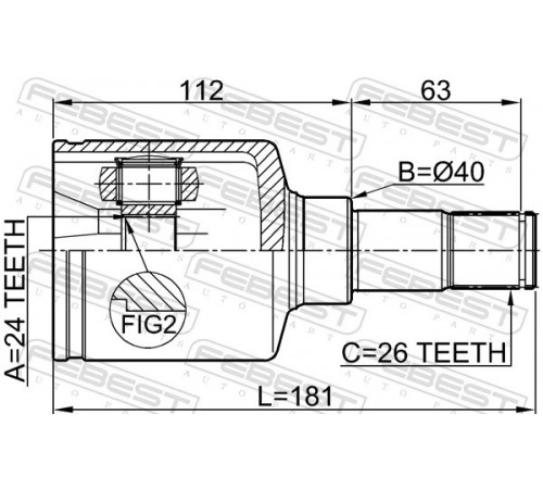 Комплект шарнірів, приводний вал 2111-TC7LH FEBEST