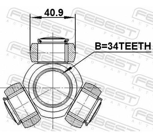 Муфта з шипами, приводний вал 2116-GE34 FEBEST
