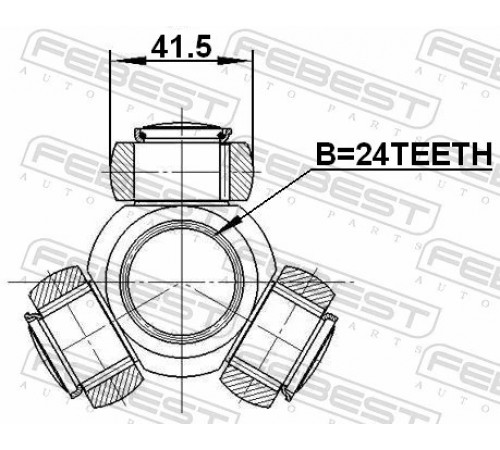 Муфта з шипами, приводний вал 2116-TC718TDCI FEBEST