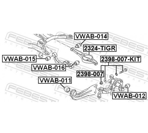 Комплект гвинтів для коригування розвалу 2398-007-KIT FEBEST
