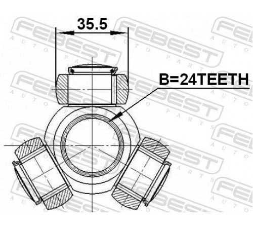Муфта з шипами, приводний вал 2716-C30 FEBEST