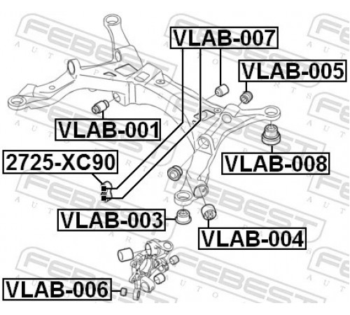 Важіль підвіски, підвіска коліс 2725-XC90 FEBEST