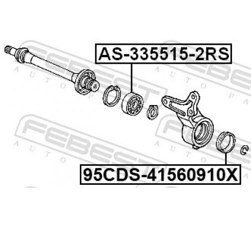 Підшипник, приводний вал AS-335515-2RS FEBEST