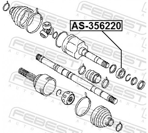Підшипник, приводний вал AS-356220 FEBEST