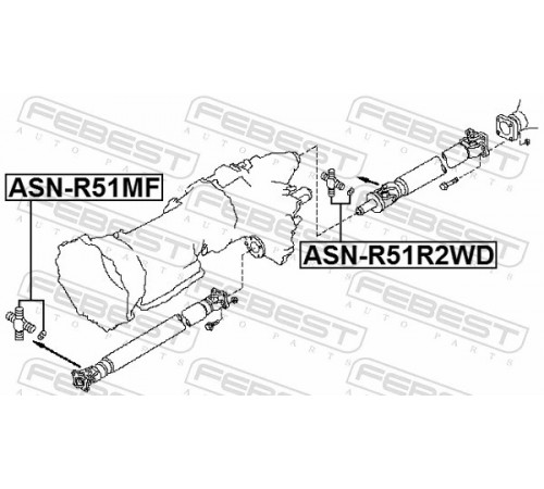 Шарнір, карданний вал ASN-R51MF FEBEST