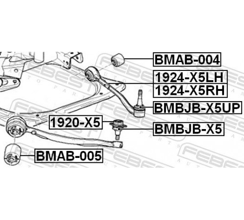 Ремонтний комплект, нижній/верхній кульовий шарнір BMBJB-X5 FEBEST